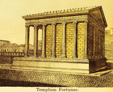 Templum Fortunae or Tempio Fortuna del giorno presente, small temple, columns, Titantic Rome,