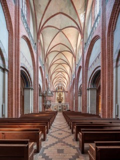 Havelberg Cathedral of St Mary, interior, Brick Gothic, Hanseatic town of Havelberg, Saxony-Anhalt,