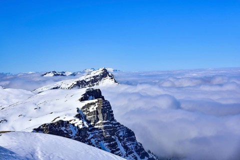 View from the Gottesacker plateau on the Hoher Ifen (2230 m) towards the west, Kleinwalstertal,