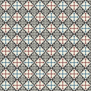 Traditional Georgian folk art embroidery vector pattern