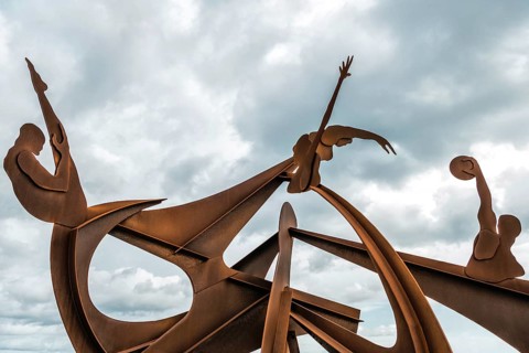 Sculpture for the Olympics, Rust, Sculpture, Sport in Barcelona, Spain, Europe