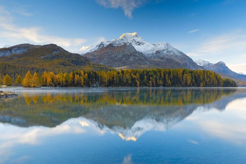 Silsersee, Piz da la Margna, 3158 m, Upper Engadine, Grisons, Switzerland, Europe