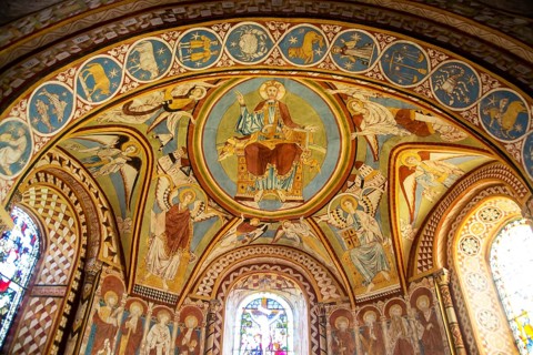 Medieval wall paintings, church of Saint Michael and All Angels, Copford, Essex, England, UK