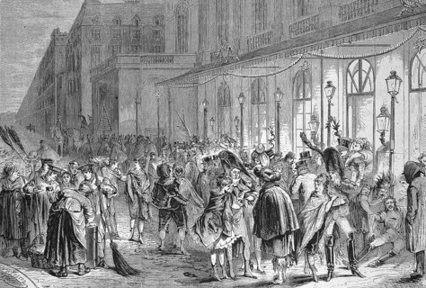 The Last Hours of the Carnival in 1869, Paris, France, Historical, digitally restored reproduction