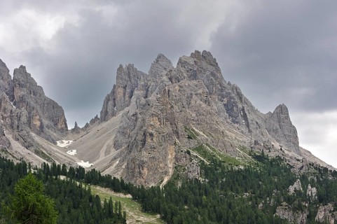 The mountain range Gruppo dei Cadini di Misurina in the Dolomites, Italy, Europe