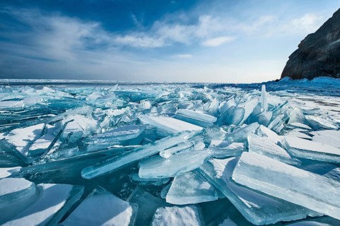 Ice chaos, Lake Baikal, Olkhon Island, Pribaikalsky National Park, Irkutsk Province, Siberia,