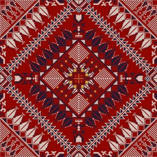 Embroidery Tatreez pattern, Palestinian fashion vector ornament