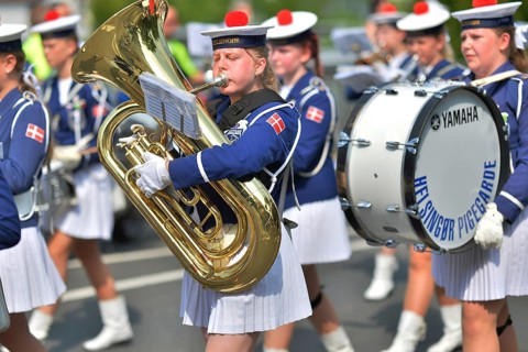 Participants and spectators at the traditional Schuetzenumzug on 09.07.2017 in Iserlohn, Germany,