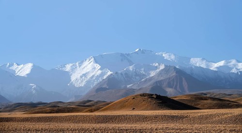 Snow-capped mountains, Pamir Mountains with Lenin Peak, high mountains, Transalai Range, Alay