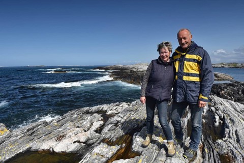 Couple, seniors on the Atlantic coast in Norway