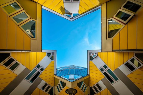 ROTTERDAM, NETHERLANDS, MAY 11, 2017: Cube houses, innovative cube-shaped houses designed by