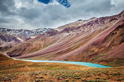 Chandra Tal (Chandra Taal) lake. Spiti Valley, Himachal Pradesh, India, Asia
