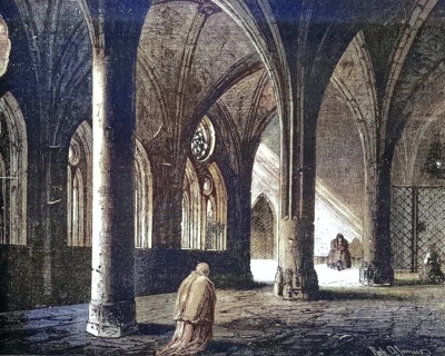 The Cloister of Constance Cathedral, 1869, Germany, Historic, digitally restored reproduction of a