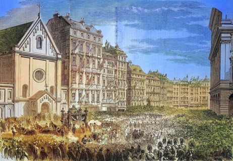 Funeral of Emperor Maximilian I of Mexico (1832-1867), arrival of the funeral procession on 18
