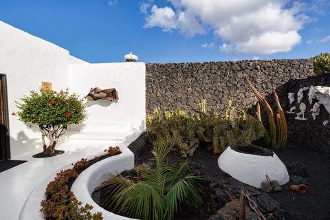 Garden in the courtyard, former residence of the artist, Fundacion Cesar Manrique, Tahiche,