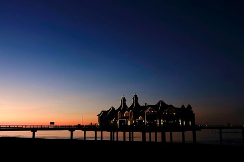 Sellin pier, evening mood, Rügen, Mecklenburg-Western Pomerania, Germany, Europe