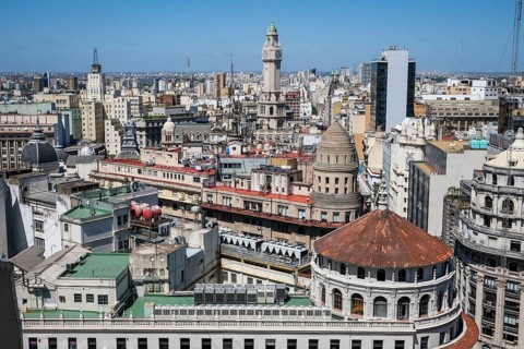 Buenos Aires, Argentina, view from the Mirador Guemes Gallery in the pedestrian zone Florida in the