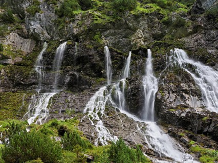 Cascades from the Jungibach Falls, Gental, Canton Bern, Switzerland, Europe
