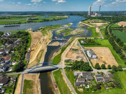 Dinslaken, Voerde, North Rhine-Westphalia, Germany, Renaturalisation of the Emscher. New Emscher