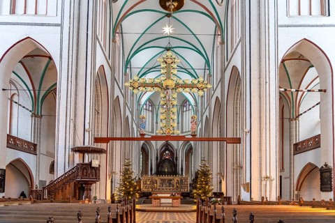 Triumphal cross with Mary and John in Schwerin Cathedral, St Mary's and St John's, state capital