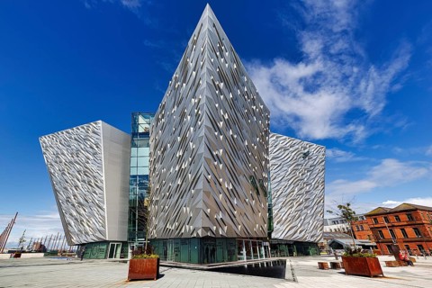 Titanic Belfast Visitor Centre, museum, modern architecture, architect Eric Kuhne, Titanic Quarter,