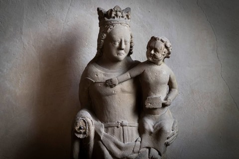 Madonna and Child, Romanesque chancel of St Michael's Church, Michaelsberg, Cleebronn,