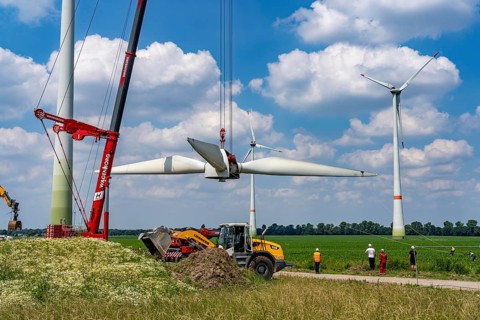 Repowering of a wind farm near Issum, 9 older wind turbines from the manufacturer Enercon (model