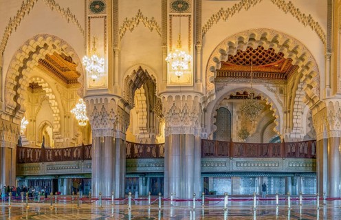 Mosque Hassan II Interior Panorama Casablanca Morocco