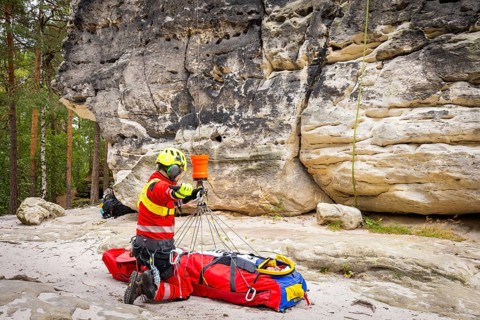 Winch rescue training of the rescue helicopter, Christoph 62, on the occasion of the 50th