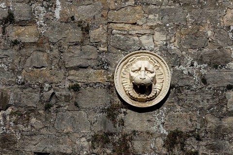 Ornaments on the façades of the Roman baths in Sanssouci Palace Park, Potsdam, Brandenburg,
