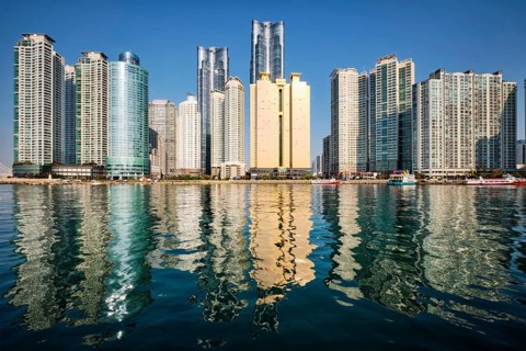 BUSAN, SOUTH KOREA, APRIL 13, 2017: Marine city expensive and prestigious residential area