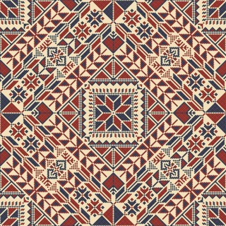 Embroidery Tatreez pattern, Palestinian fashion vector ornament