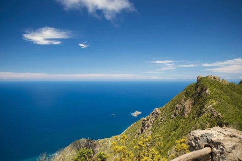 Panorama of Cabezo del Tejo, coast near Taganana, Anaga Mountains, Anaga, Tenerife, Northeast,