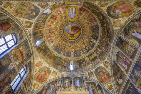 Baptistery of San Giovanni Battista with frescoes by Menabuoi, Padua, Province of Padua, Italy,