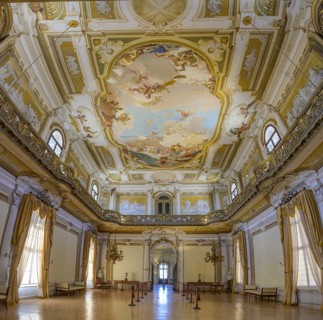 Ballroom with fresco by Giovanni Battista Tiepoloin the Villa Pisani, Stra, Province of Venice,