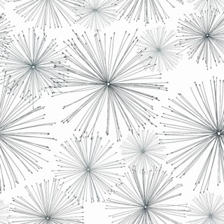 Stylized pattern of dandelions, hand drawn vector illustration