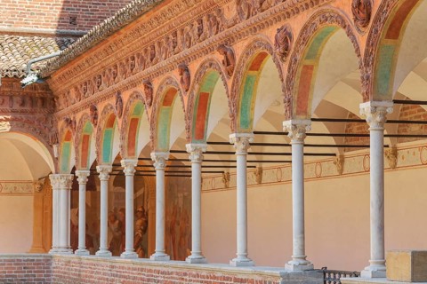 Abbey church, Certosa di Pavia monastery, Certosa di Pavia, Lombardy, Italy, Europe