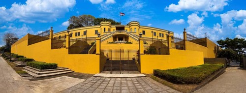 San Jose, Costa Rica, National Museum Building in historic city center, Central America