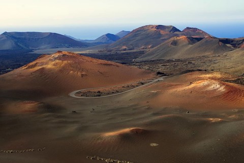 Fire Mountains of Timanfaya National Park, Montana del Fuego, Lanzarote, Canary Islands, Spain,