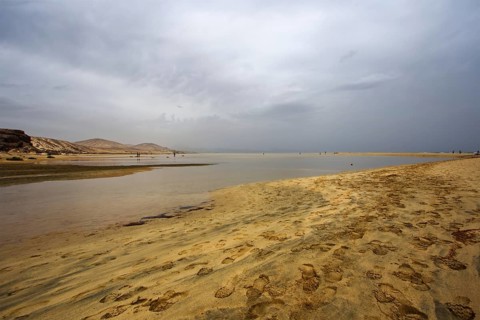 Playa Risco del Paso beach, Playa de Sotavento, Pajara, Fuerteventura, Canary Islands, Spain,