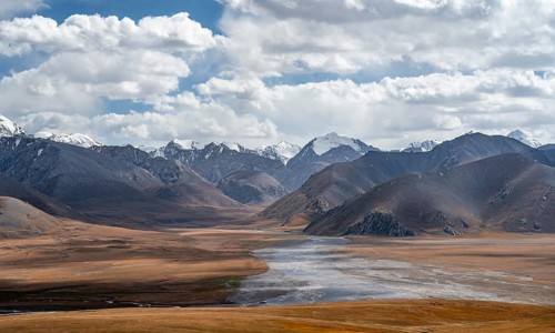 Mountains and plateau, Ak Shyrak Mountains, near Kumtor, Kara-Say, Tian Shan, Kyrgyzstan, Asia