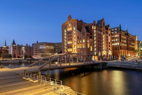 International Maritime Museum Hamburg at the Blue Hour, Hafen City, Hamburg, Germany, Europe