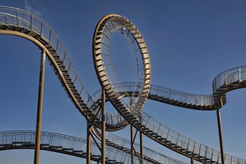 Landmark Tiger & Turtle Magic Mountain by Heike Mutter and Ulrich Genth, walk-in sculpture in the