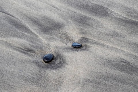 Polished lava stones on the beach, Playa de Famara, Lanzarote, Canary Islands, Spain, Europe