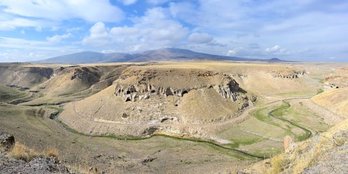 Landscape around Ani Archaeological site, Kars, Turkey, Asia