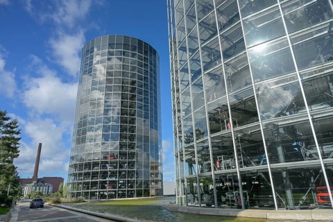 Car towers, Autostadt Volkswagen, Wolfsburg, Lower Saxony, Germany, Europe