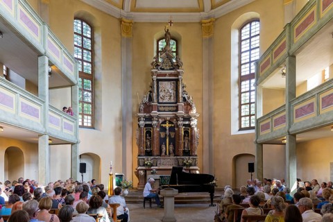 31st Elbhangfest, Loschwitzer Kirche, Peter Rösel piano concert, 31st Elbhangfest, Dresden, Saxony,