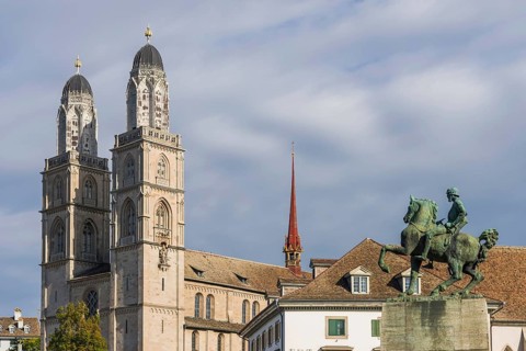 Grossmünster, church, old town, architecture, tourism, history, Zurich, Switzerland, Europe