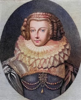 Christine, Madame Royale, Madame Chretienne, 1606-1663, Daughter of Henry IV. Photo-etching from a