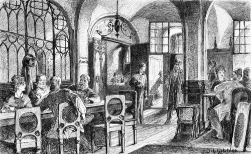 In the Ratskeller in Bremen, restaurant, town hall, vault, many people, guests, food, drinks,